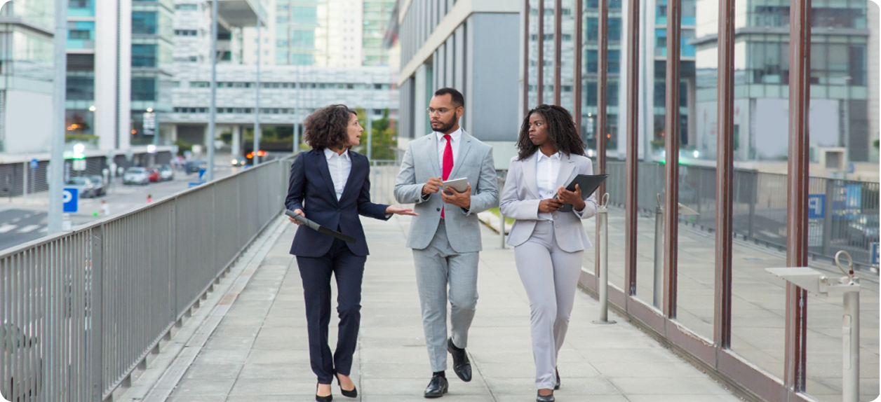 Business professionals collaborating